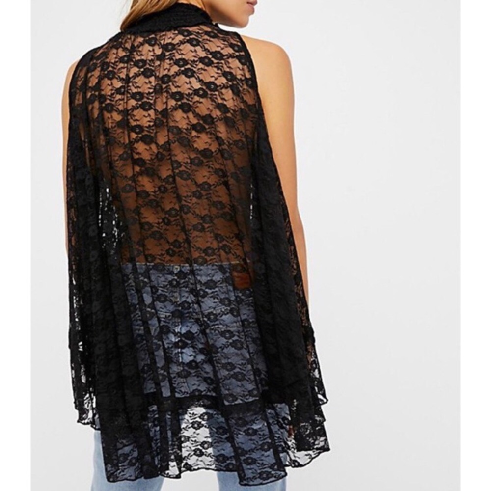 Free People Myrna Black Lace Tunic